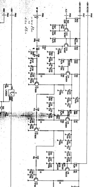 Schematic of most of amplifier