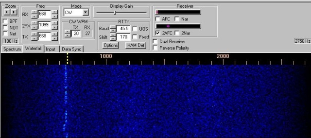 hamscope trace of beacon signal