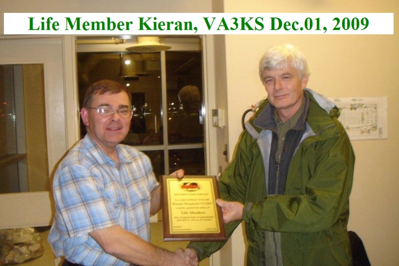 VA3KS - Kieran Life Member 20091201